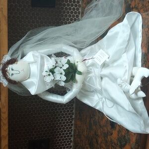 Handcrafted Bride Doll with Bouquet